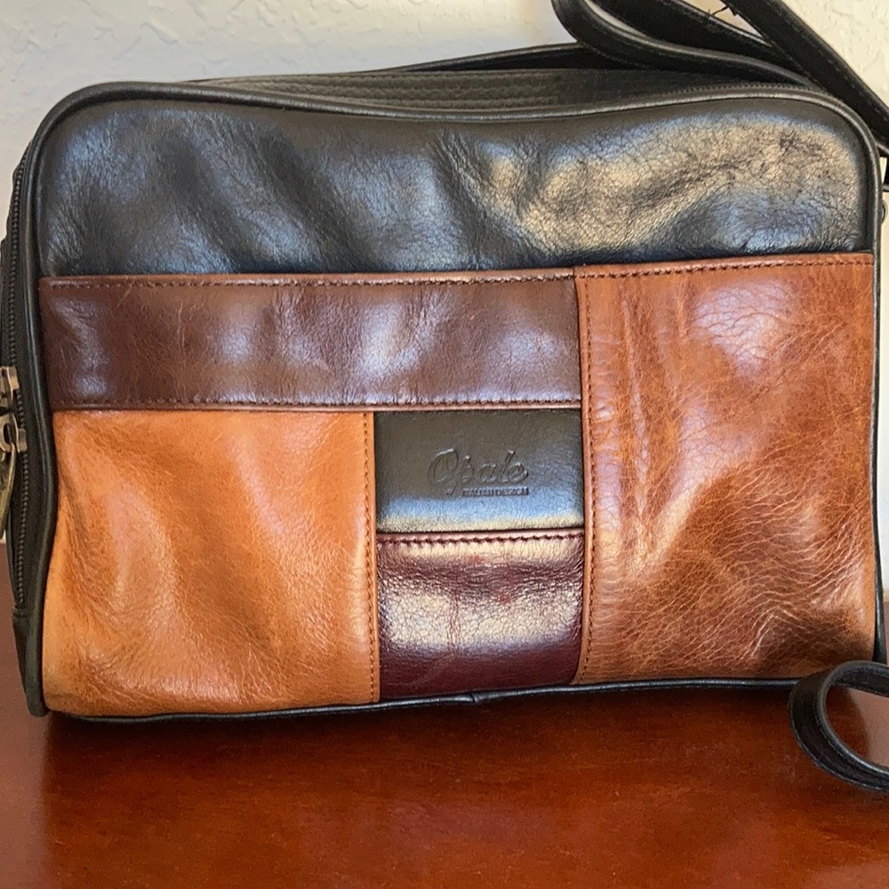 Opalescent vintage leather bag
